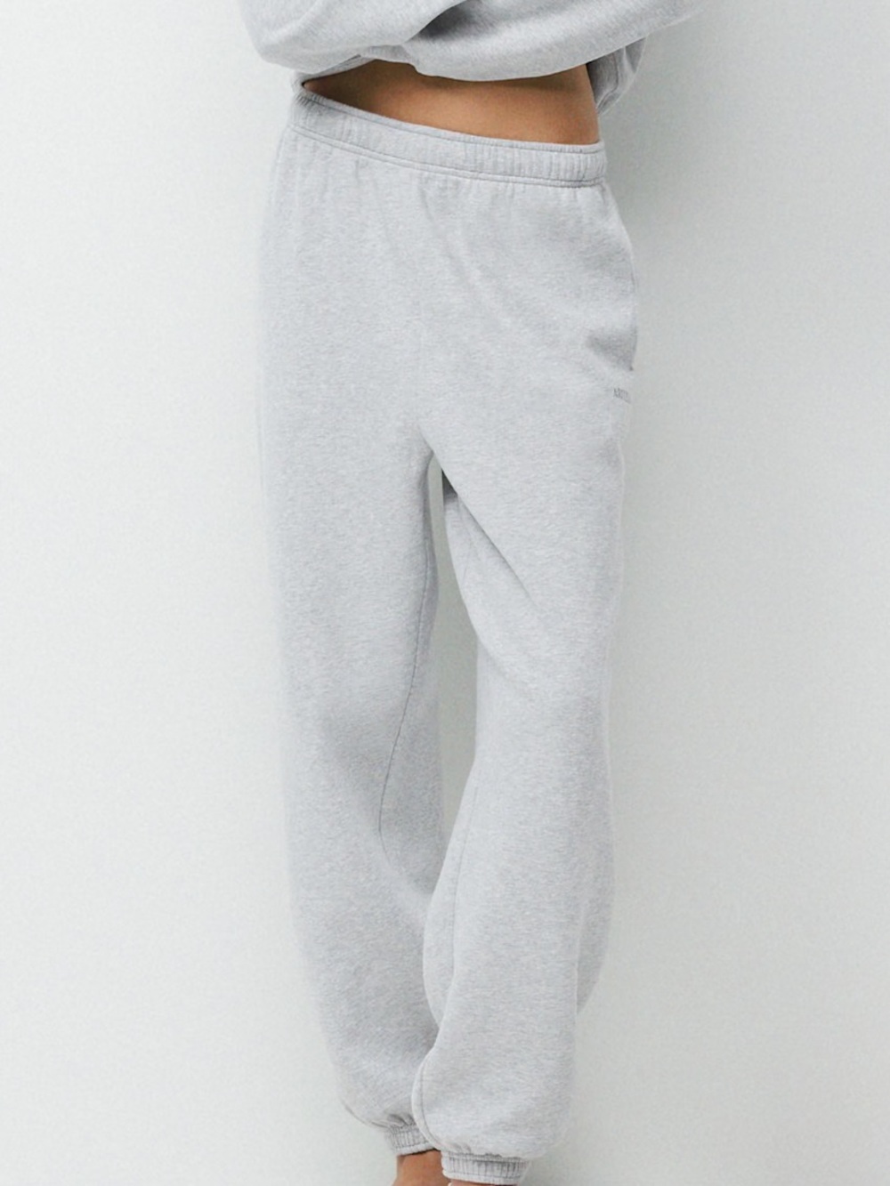 Aritzia TNA Cozy Sweatfleece Mega Jogger in Heather Chrome